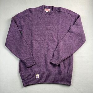 Fall River Knitting Mills Vintage Shetland‎ Wool Purple Crewneck Sweater M USA